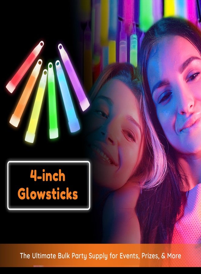 Glow Fever Bulk 50ct 4" Glow In The Dark Sticks, For Kids Party Supplies Birthday Party Favors Halloween Accessory Game Prizes or Treats, Multi - Image 2